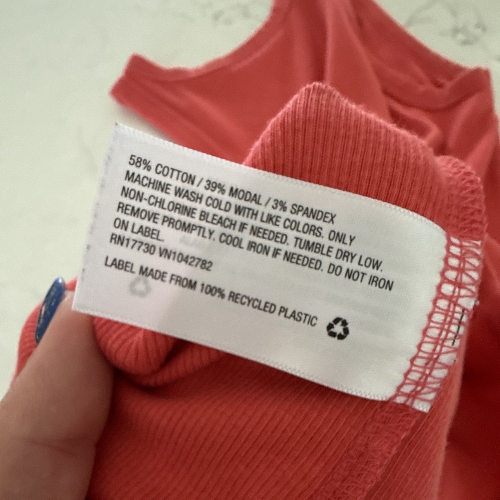 A New Day Girls Large Red Ribbed Knit Stretch Crewneck Sleeveless Tank - Picture 6 of 6